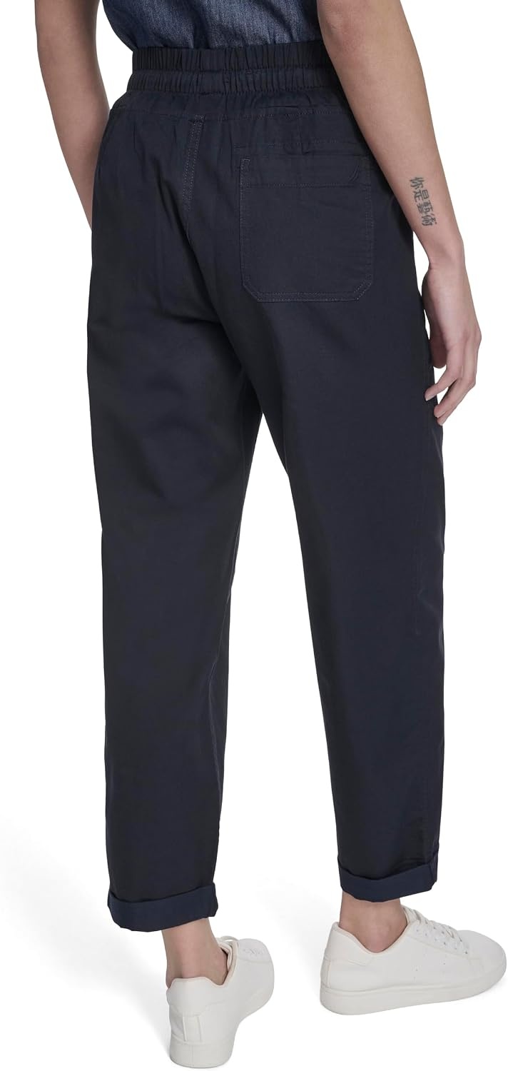 image:imageNautica Womens Pull on Cuffed Solid Ankle Length PantsNight Sky