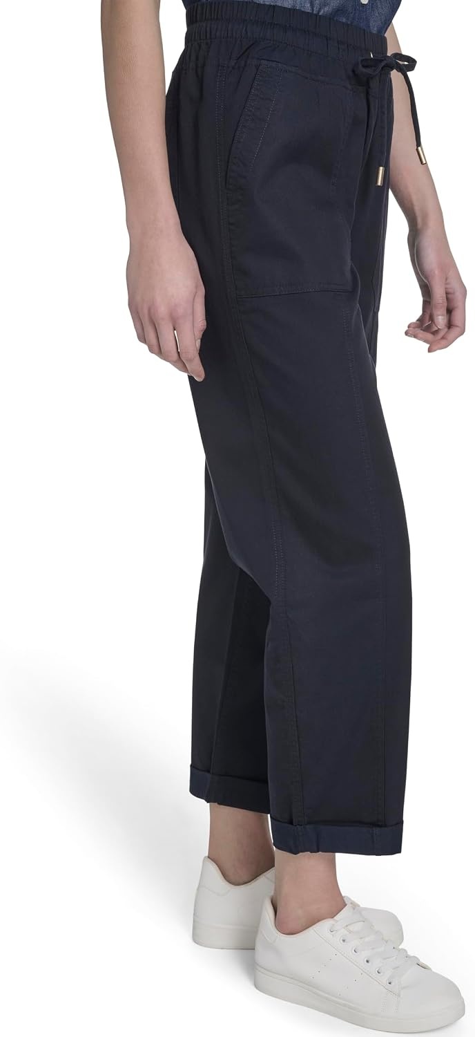 image:imageNautica Womens Pull on Cuffed Solid Ankle Length PantsNight Sky