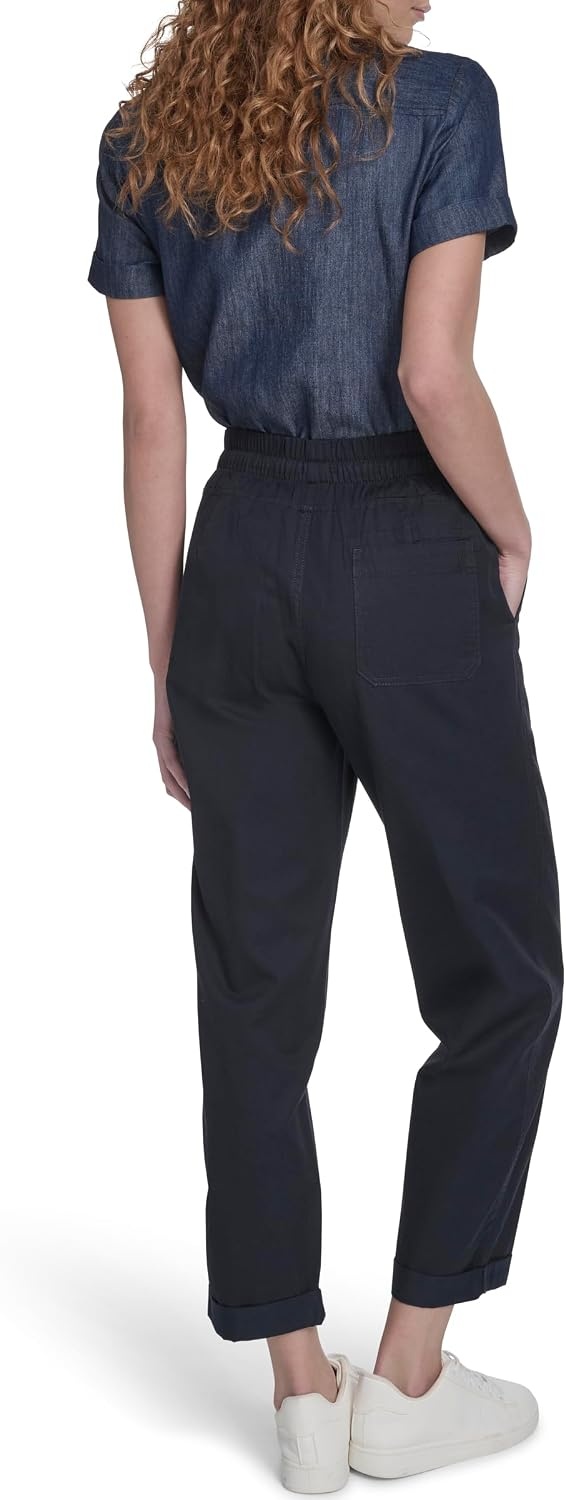 image:imageNautica Womens Pull on Cuffed Solid Ankle Length PantsNight Sky