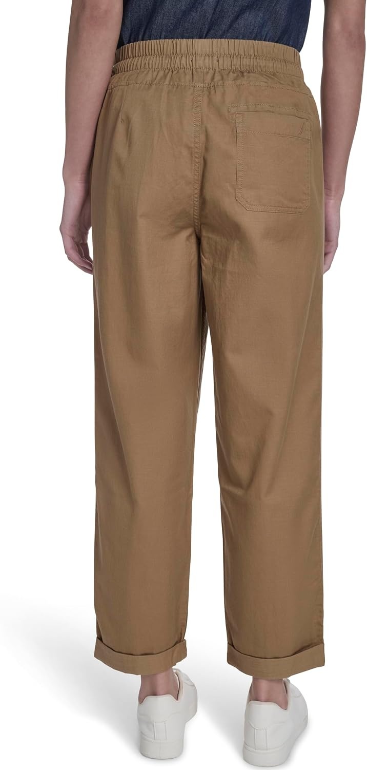 image:imageNautica Womens Pull on Cuffed Solid Ankle Length PantsSage