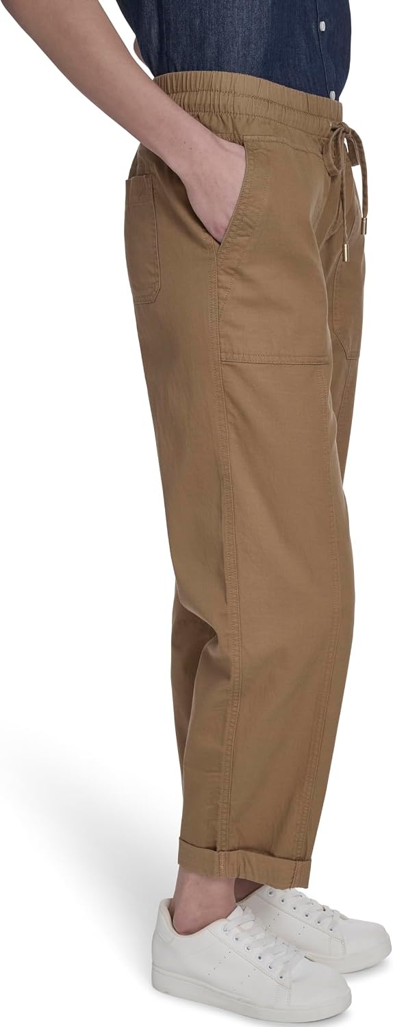 image:imageNautica Womens Pull on Cuffed Solid Ankle Length PantsSage