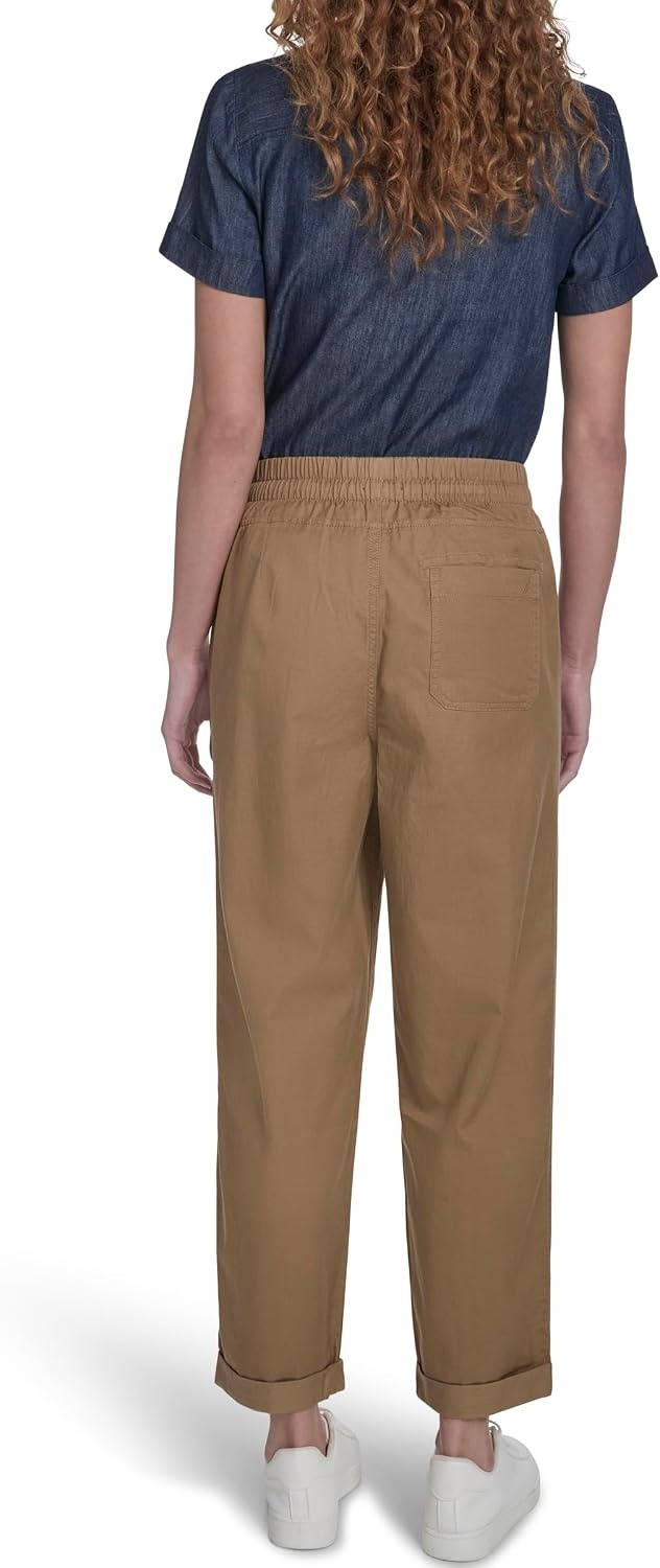 image:imageNautica Womens Pull on Cuffed Solid Ankle Length PantsSage