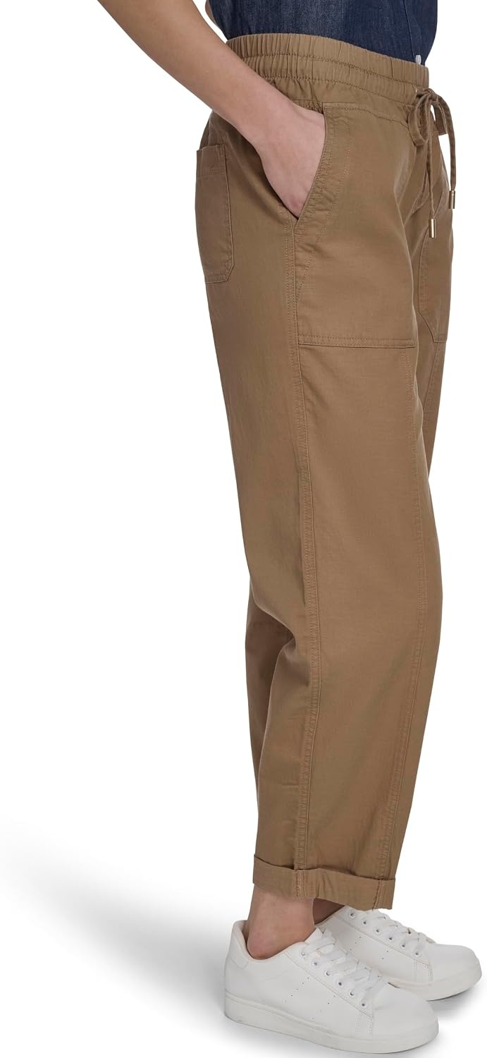 image:imageNautica Womens Pull on Cuffed Solid Ankle Length PantsTigers Eye