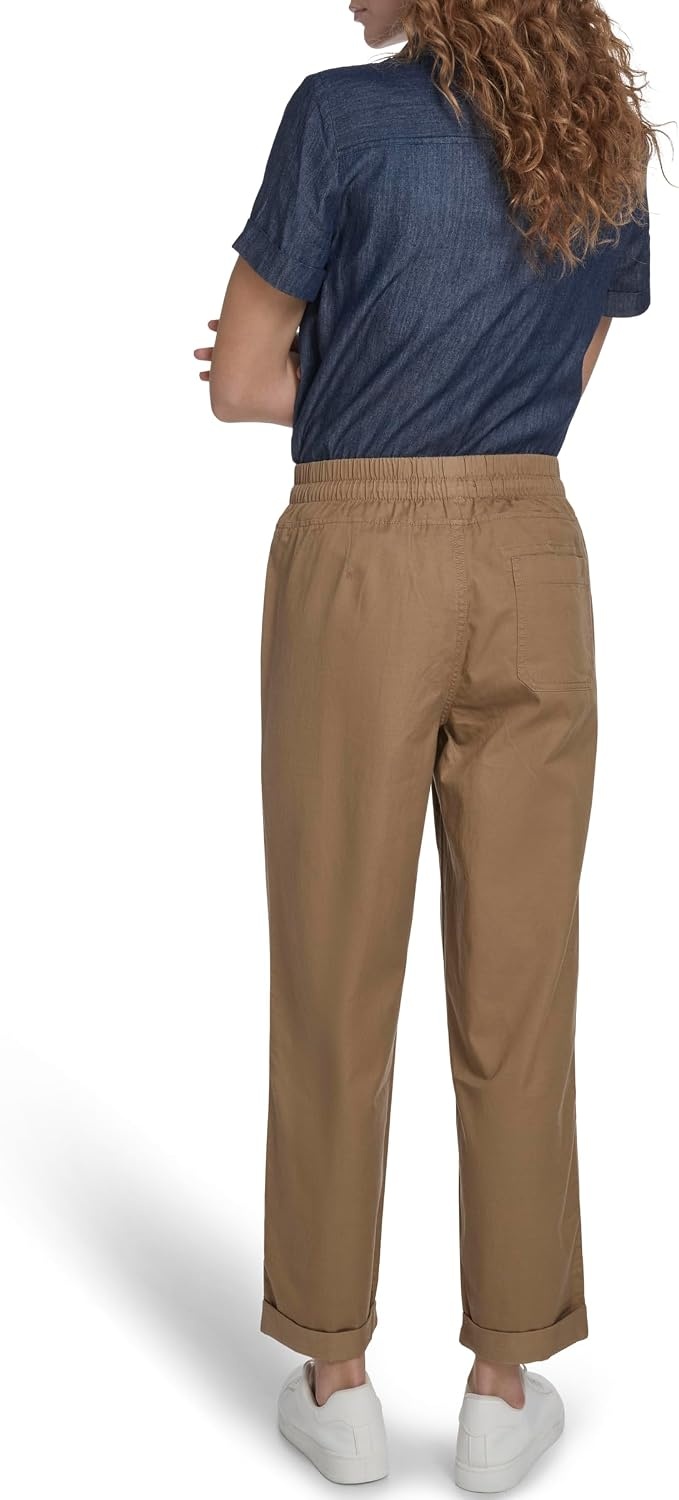 image:imageNautica Womens Pull on Cuffed Solid Ankle Length PantsTigers Eye