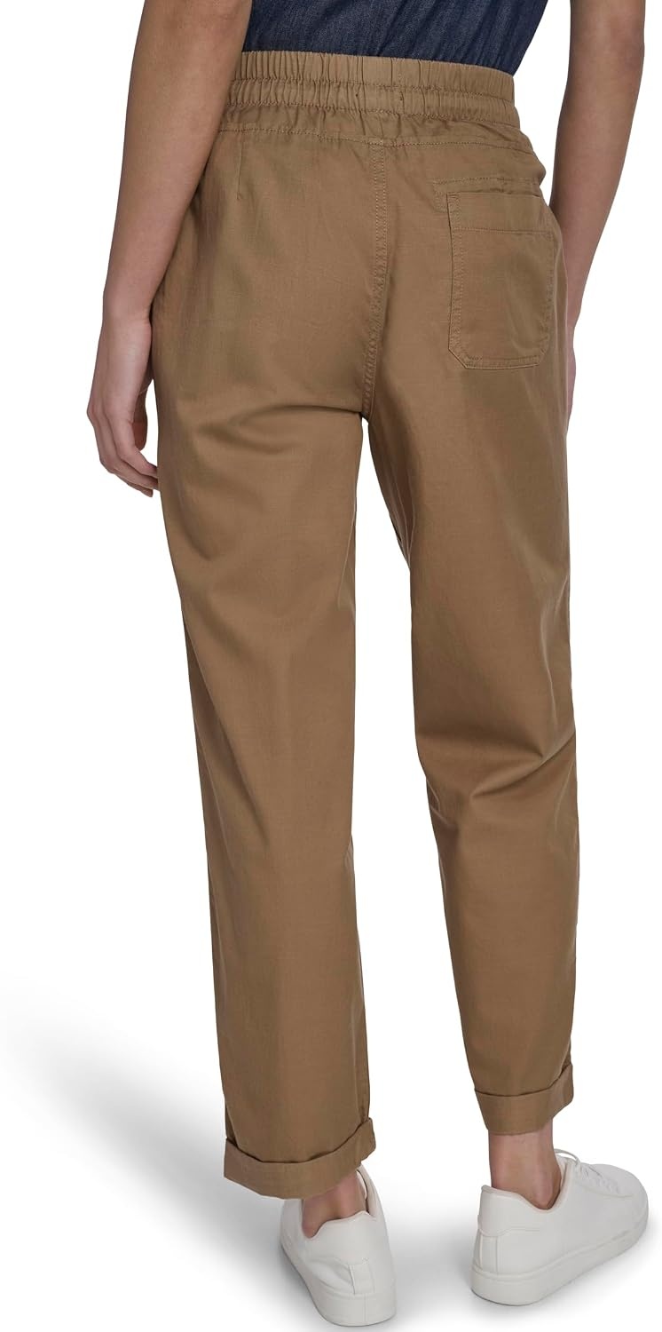 image:imageNautica Womens Pull on Cuffed Solid Ankle Length PantsTigers Eye