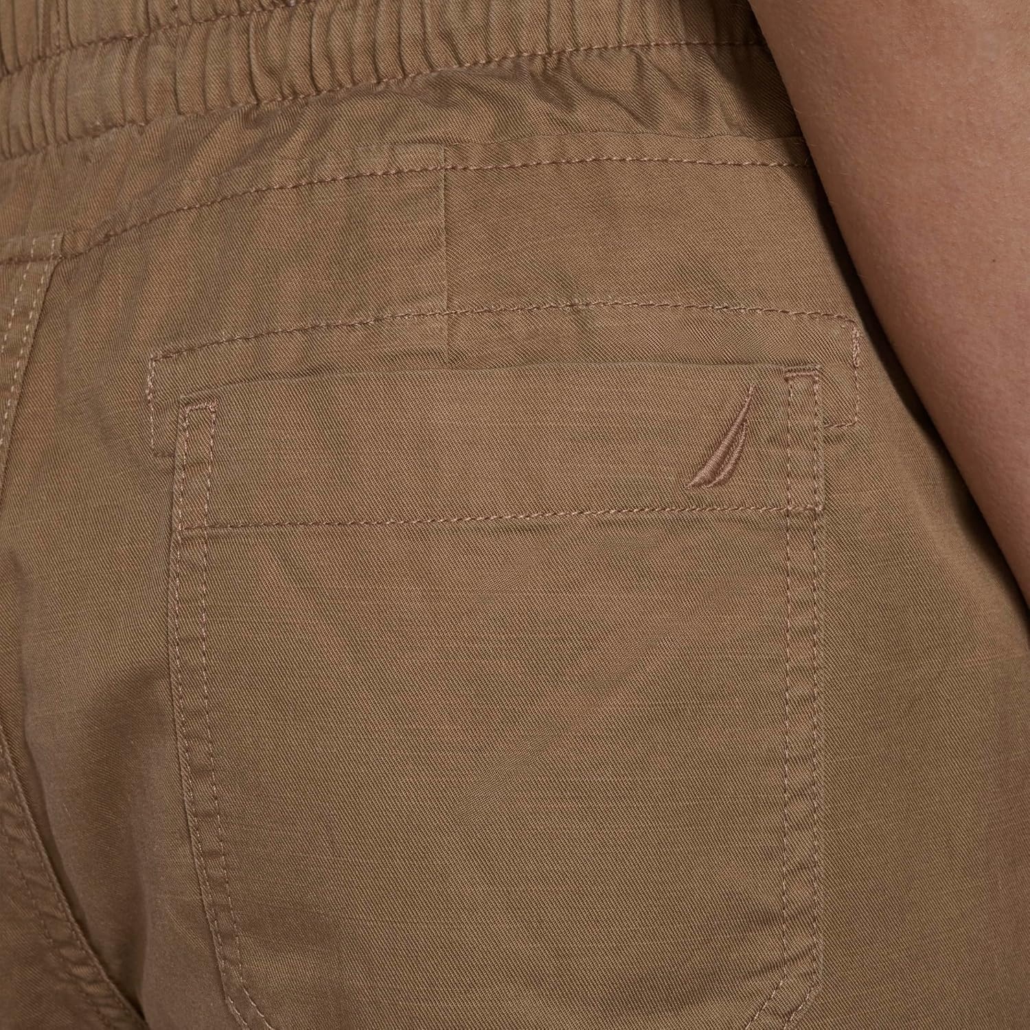 image:imageNautica Womens Pull on Cuffed Solid Ankle Length PantsTigers Eye