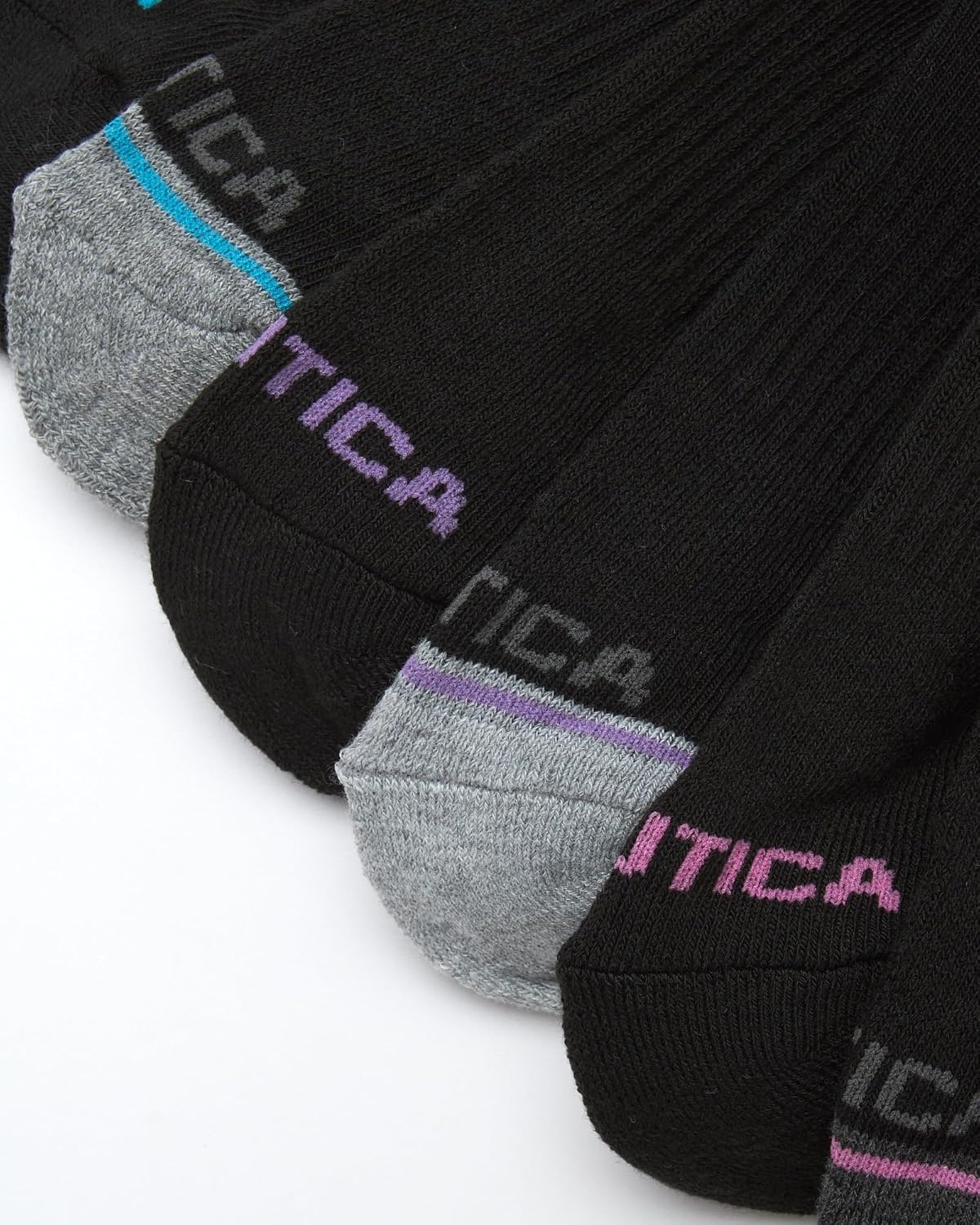 image:imageNautica Womens Quarter Cut Moisture Control Athletic Socks with Cushioned Comfort 12 PackBlack Multi