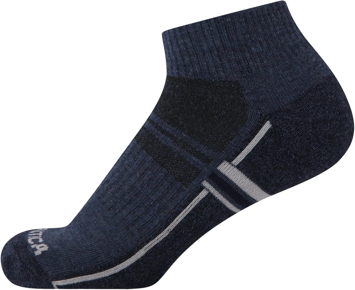 image:imageNautica Womens Quarter Cut Moisture Control Athletic Socks with Cushioned Comfort 12 PackGreyWhiteBlue