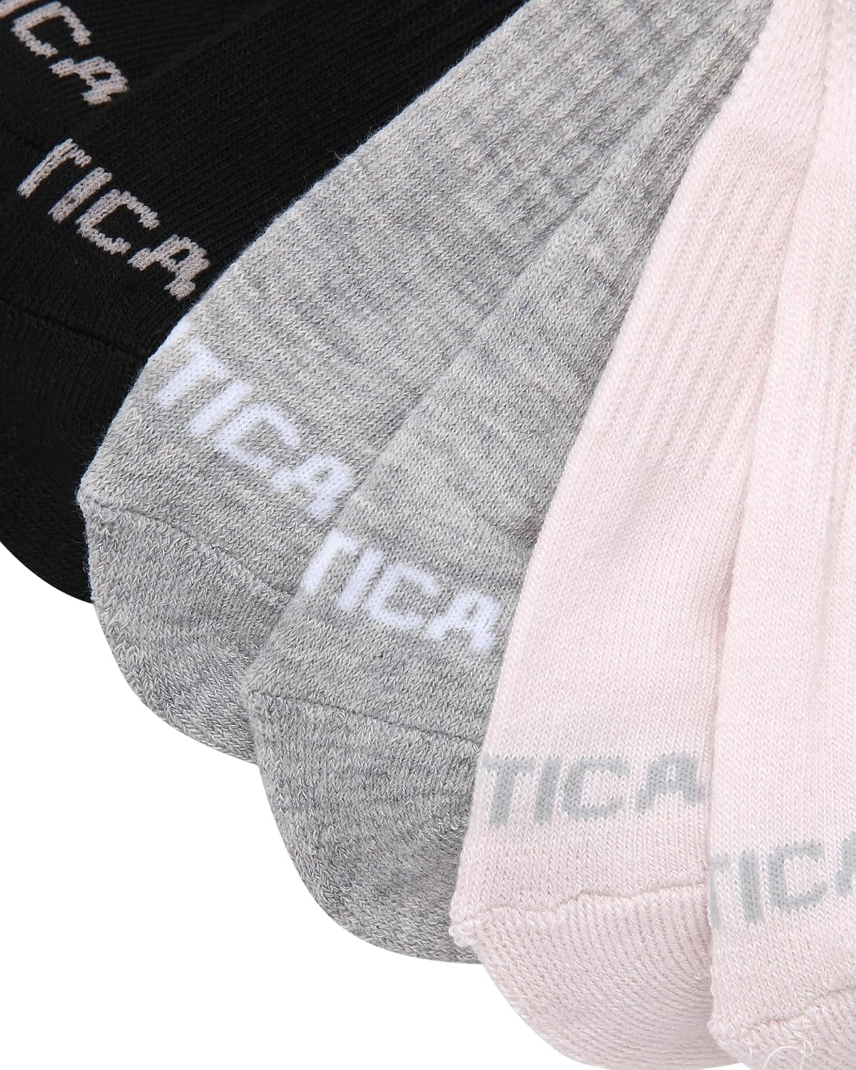 image:imageNautica Womens Quarter Cut Moisture Control Athletic Socks with Cushioned Comfort 12 PackLight Pink Black