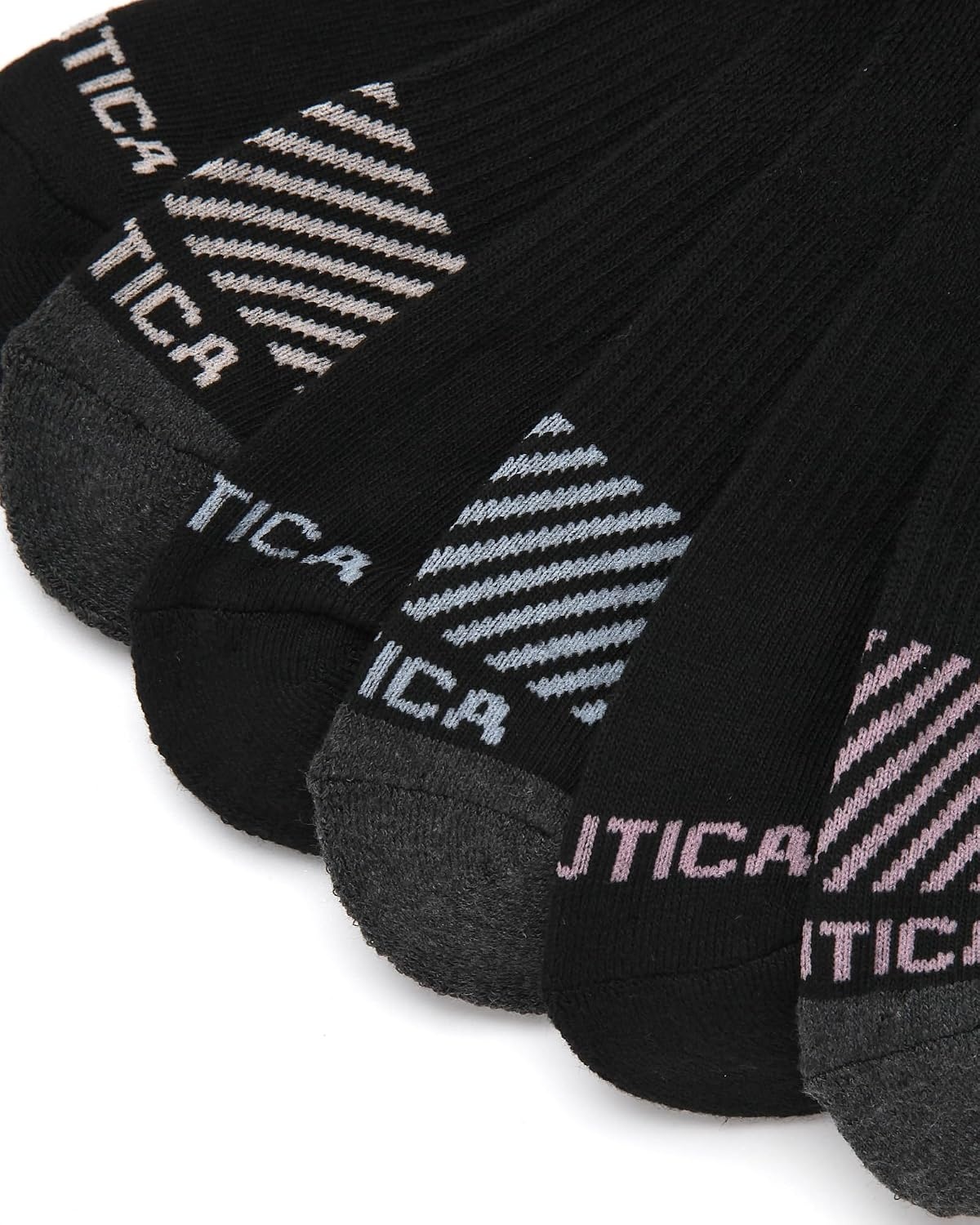 image:imageNautica Womens Quarter Socks 12 Pack Moisture Control Cushioned Athletic Socks for Women for Sport amp Gym Wear Size 410Black Logo