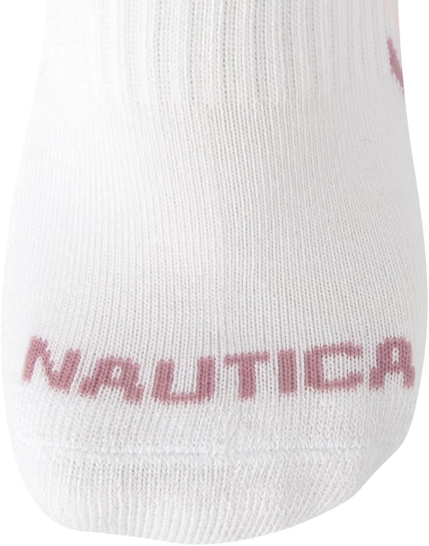 image:imageNautica Womens Quarter Socks 12 Pack Moisture Control Cushioned Athletic Socks for Women for Sport amp Gym Wear Size 410High Quarter PinkWhiteBlue