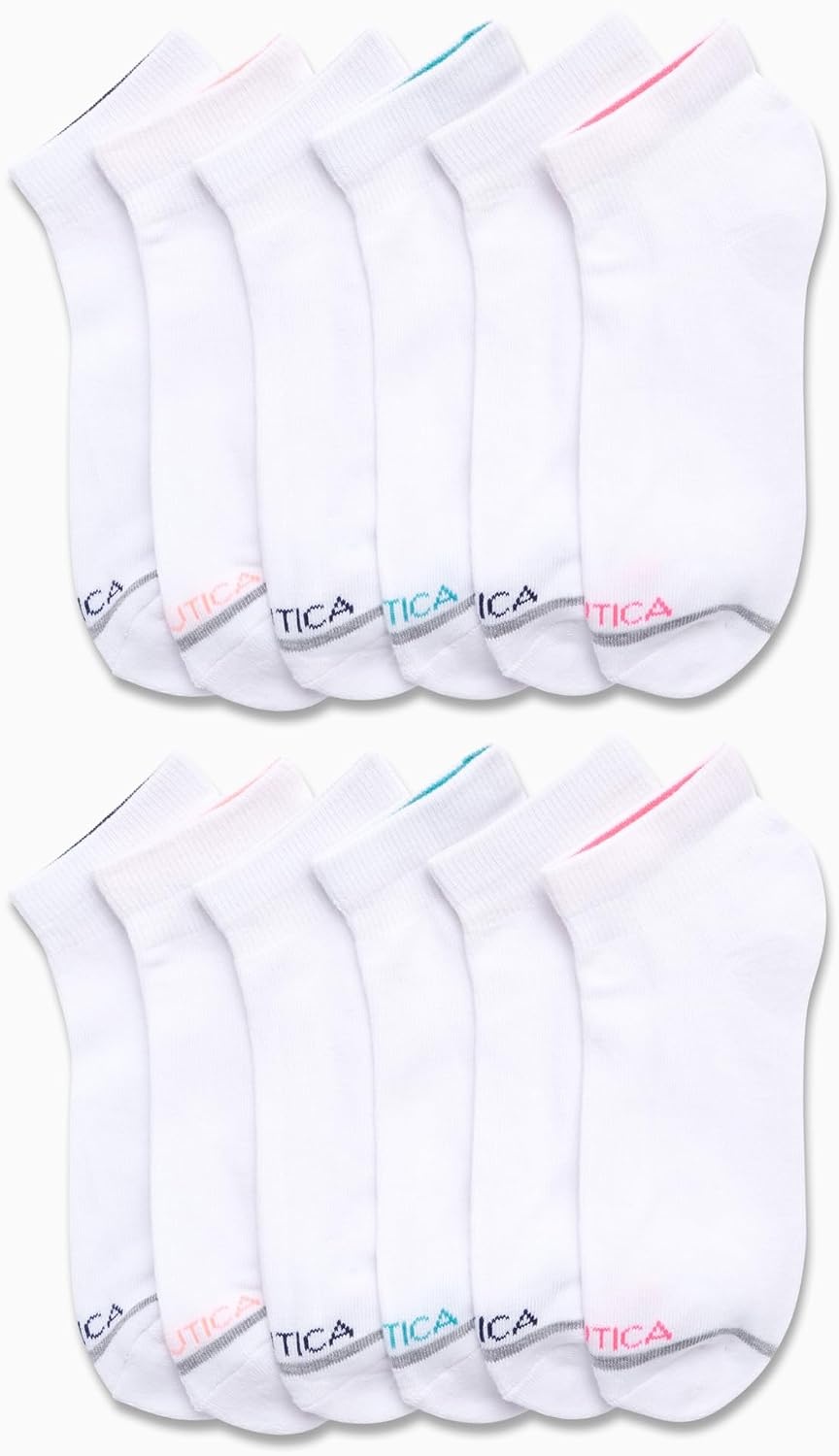 image:imageNautica Womens Quarter Socks 12 Pack Moisture Control Cushioned Athletic Socks for Women for Sport amp Gym Wear Size 410White