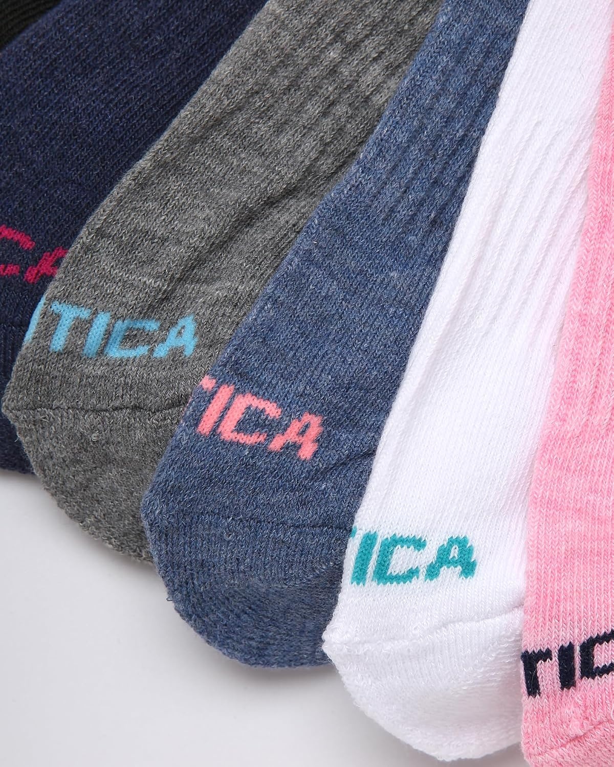 image:imageNautica Womens Quarter Socks 6 Pack Cushioned Athletic Performance Breathable Mesh Womens Ankle Socks Sizes 410Blue Assorted