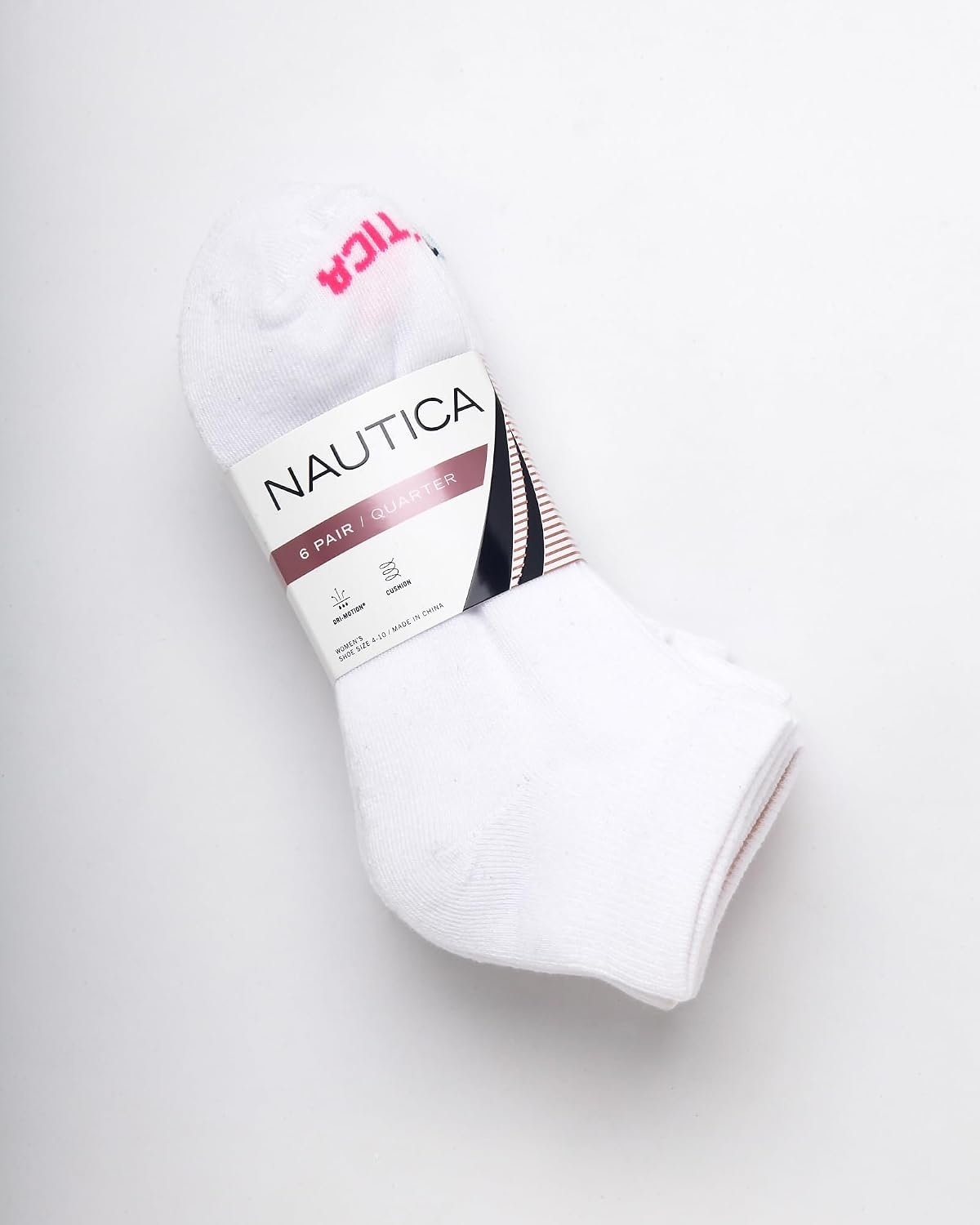 image:imageNautica Womens Quarter Socks 6 Pack Cushioned Athletic Performance Breathable Mesh Womens Ankle Socks Sizes 410Bright White