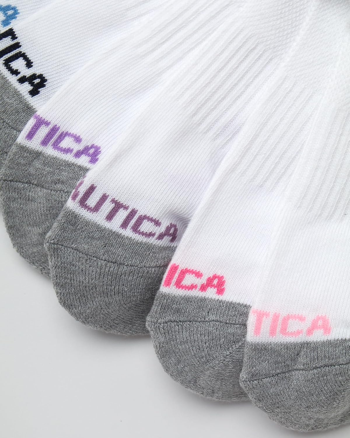 image:imageNautica Womens Quarter Socks 6 Pack Cushioned Athletic Performance Breathable Mesh Womens Ankle Socks Sizes 410Classic White