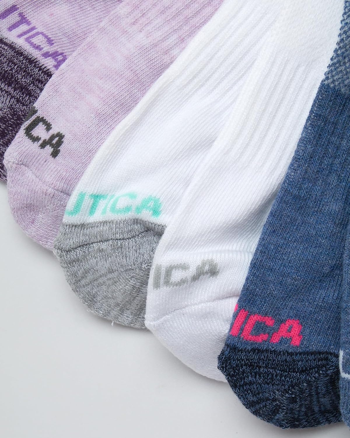 image:imageNautica Womens Quarter Socks 6 Pack Cushioned Athletic Performance Breathable Mesh Womens Ankle Socks Sizes 410Denim Assorted