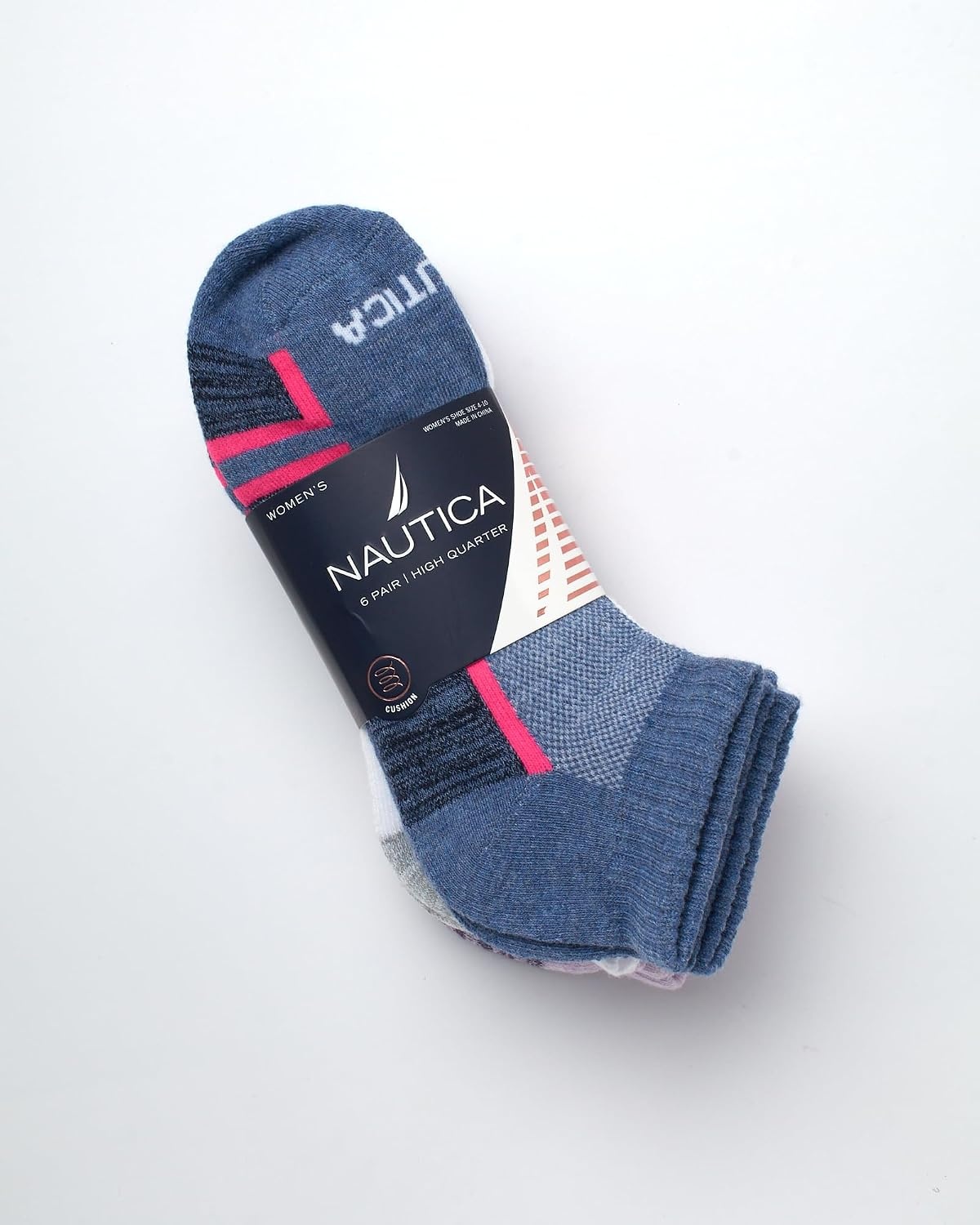 image:imageNautica Womens Quarter Socks 6 Pack Cushioned Athletic Performance Breathable Mesh Womens Ankle Socks Sizes 410Denim Assorted