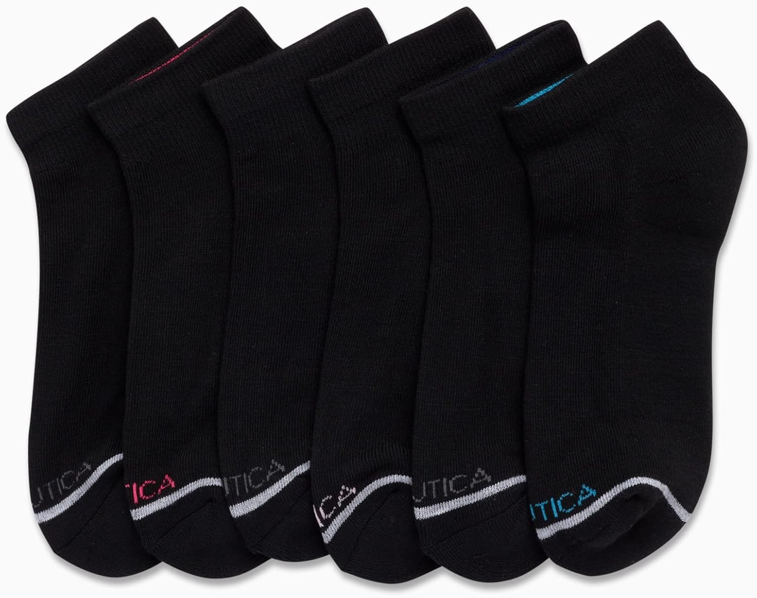 image:imageNautica Womens Quarter Socks 6 Pack Cushioned Moisture Wicking Athletic Quarter Socks for WomenBlack