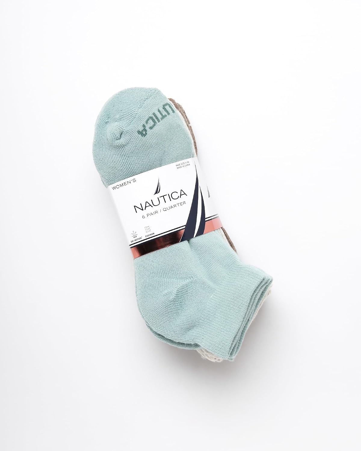 image:imageNautica Womens Quarter Socks 6 Pack Cushioned Moisture Wicking Athletic Quarter Socks for WomenGreen Assorted