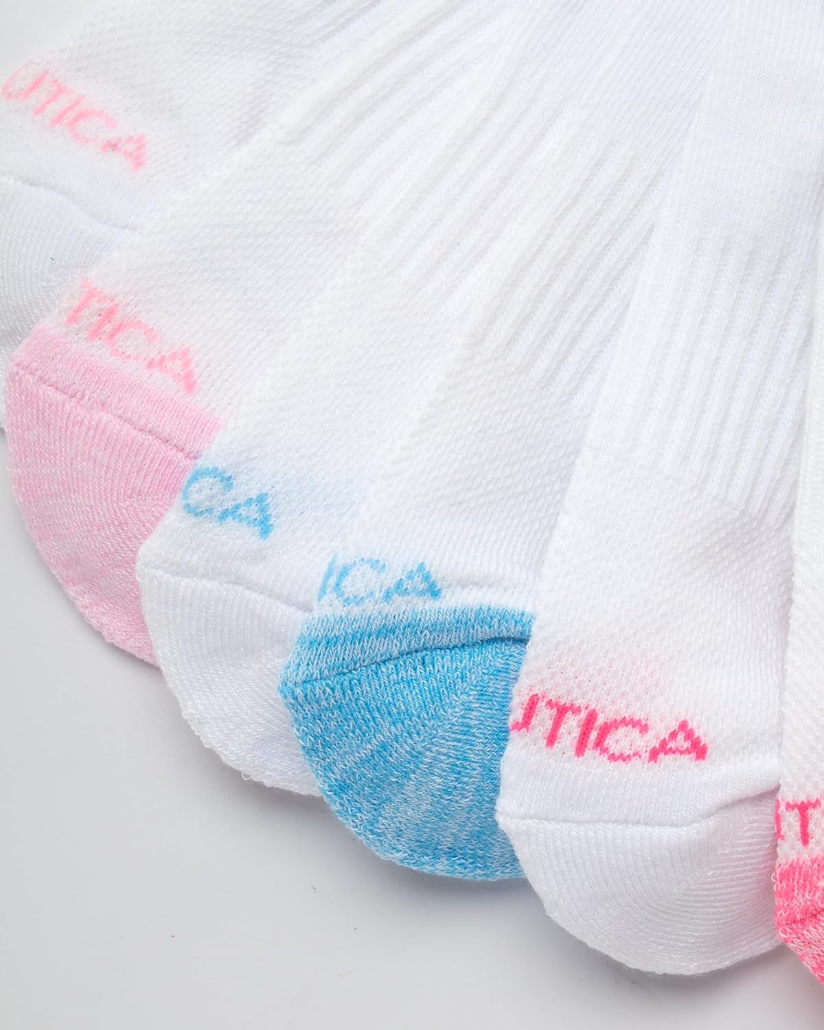 image:imageNautica Womens Quarter Socks 6 Pack Cushioned Moisture Wicking Athletic Quarter Socks for WomenWhite Pink