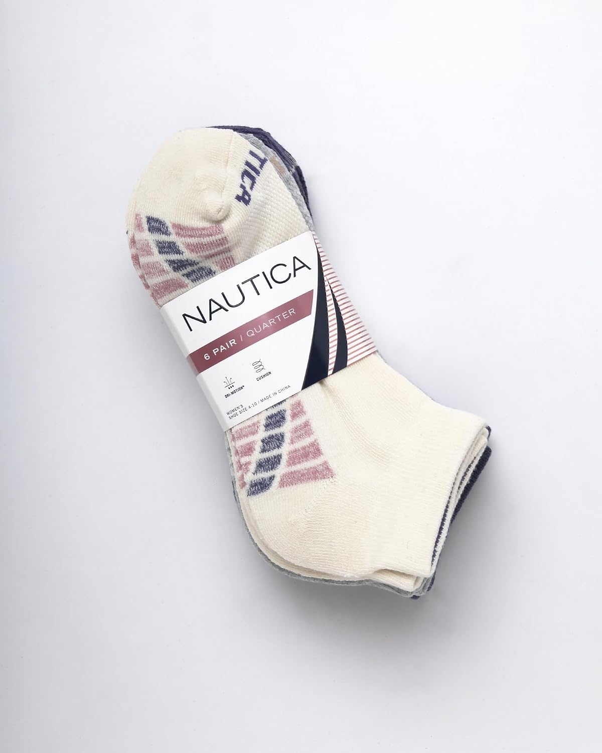image:imageNautica Womens Quarter Socks 6 Pack Cushioned Moisture Wicking Athletic Quarter Socks for WomenWhiteGreyBlue