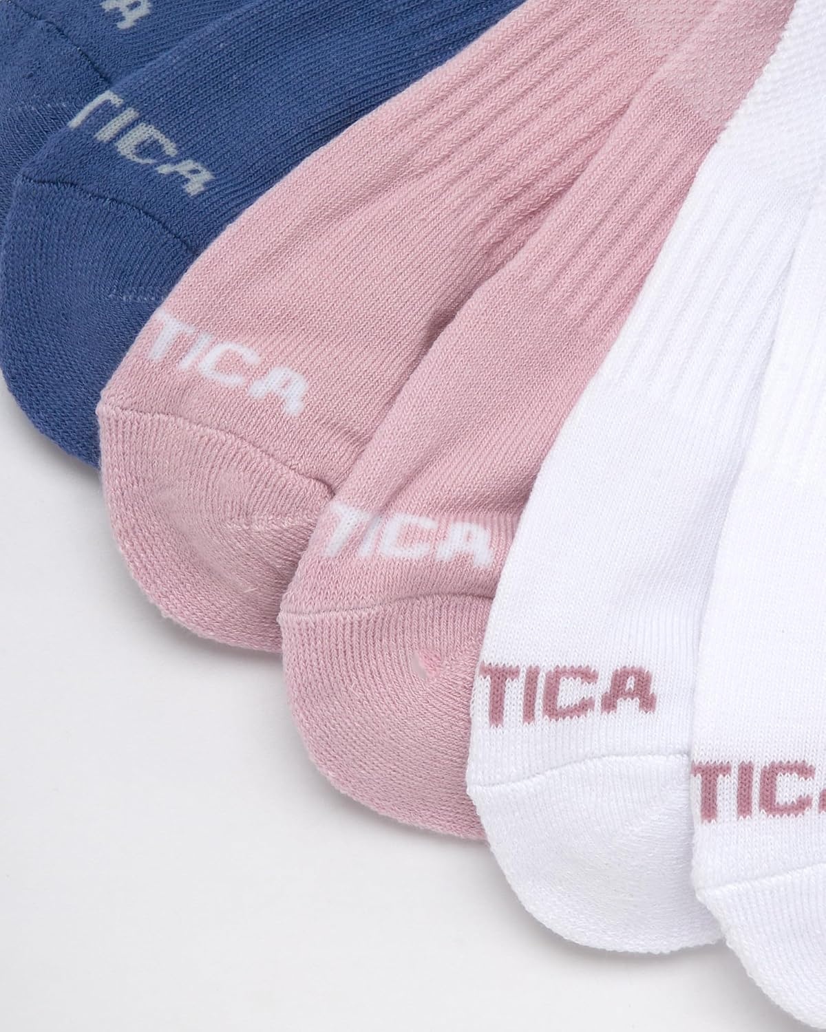 image:imageNautica Womens Quarter Socks 6 Pack Cushioned Moisture Wicking Athletic Socks for Women for Gym Running Sports 410BluePinkWhite