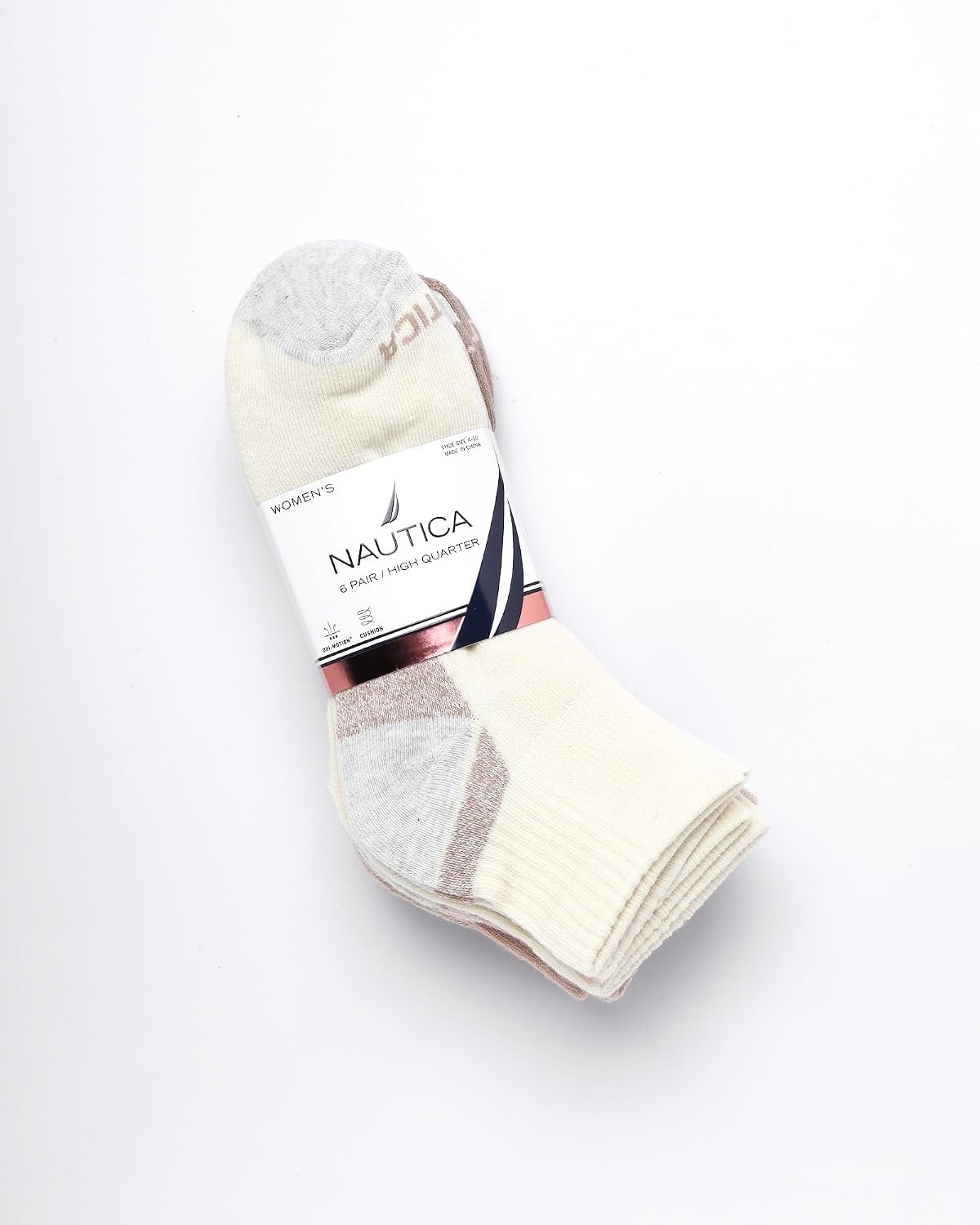 image:imageNautica Womens Quarter Socks 6 Pack Cushioned Moisture Wicking Athletic Socks for Women for Gym Running Sports 410Neutral Assorted
