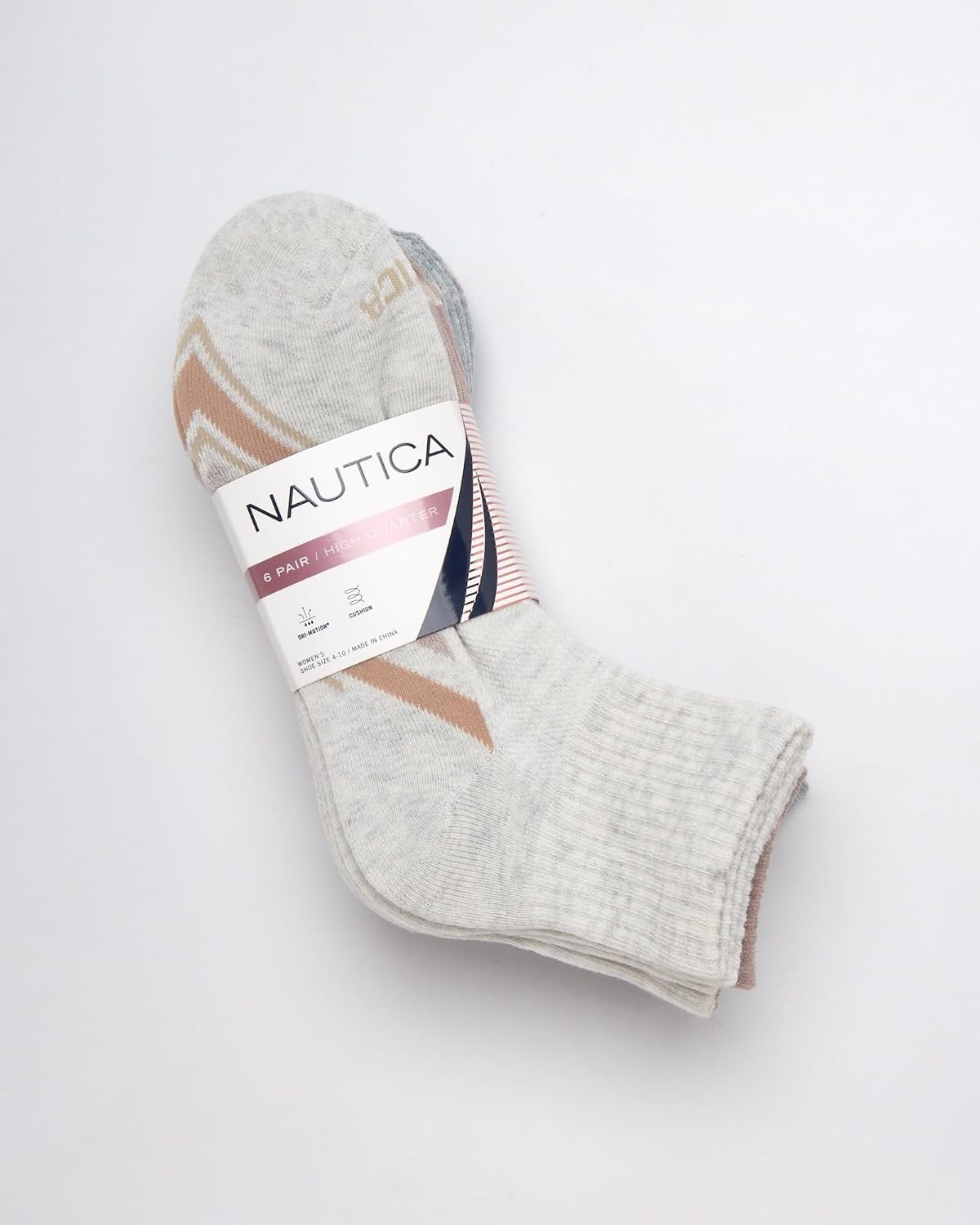 image:imageNautica Womens Quarter Socks 6 Pack Cushioned Moisture Wicking Athletic Socks for Women for Gym Running Sports 410Oatmeal Heather