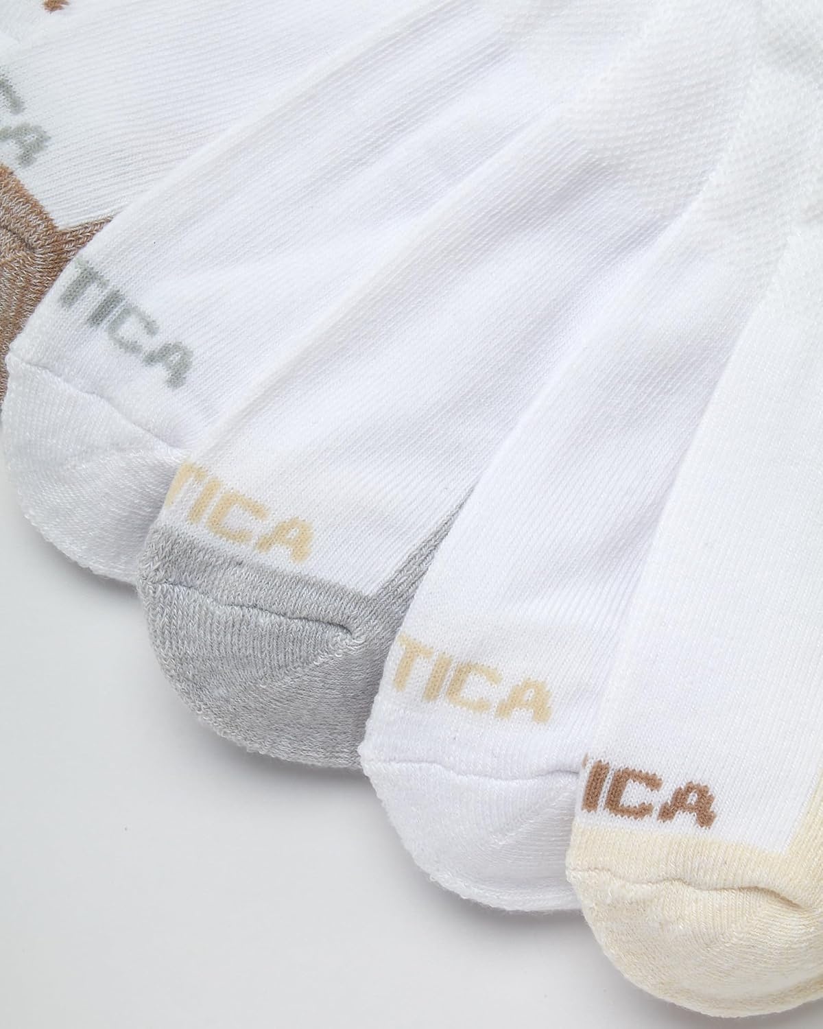 image:imageNautica Womens Quarter Socks 6 Pack Cushioned Moisture Wicking Athletic Socks for Women for Gym Running Sports 410WhiteOatmeal