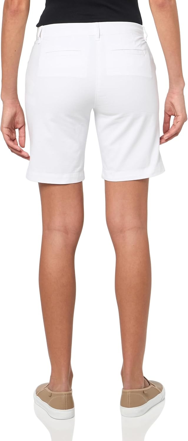 image:imageNautica Womens Riviera Chino Twill 9 Inch Inseam ShortsBright White
