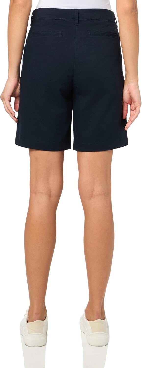 image:imageNautica Womens Riviera Chino Twill 9 Inch Inseam ShortsNight Sky