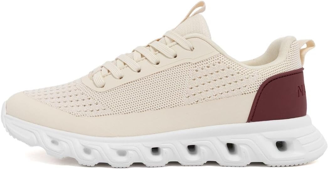 image:imageNautica Womens Running Shoes Lightweight Athletic Sneakers Breathable Cushioned LaceUp Gym Walking amp Training TrainersBurgundy