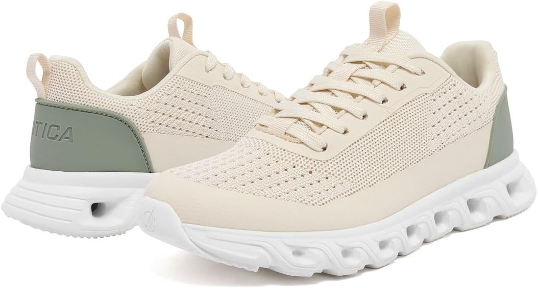 image:imageNautica Womens Running Shoes Lightweight Athletic Sneakers Breathable Cushioned LaceUp Gym Walking amp Training TrainersSage