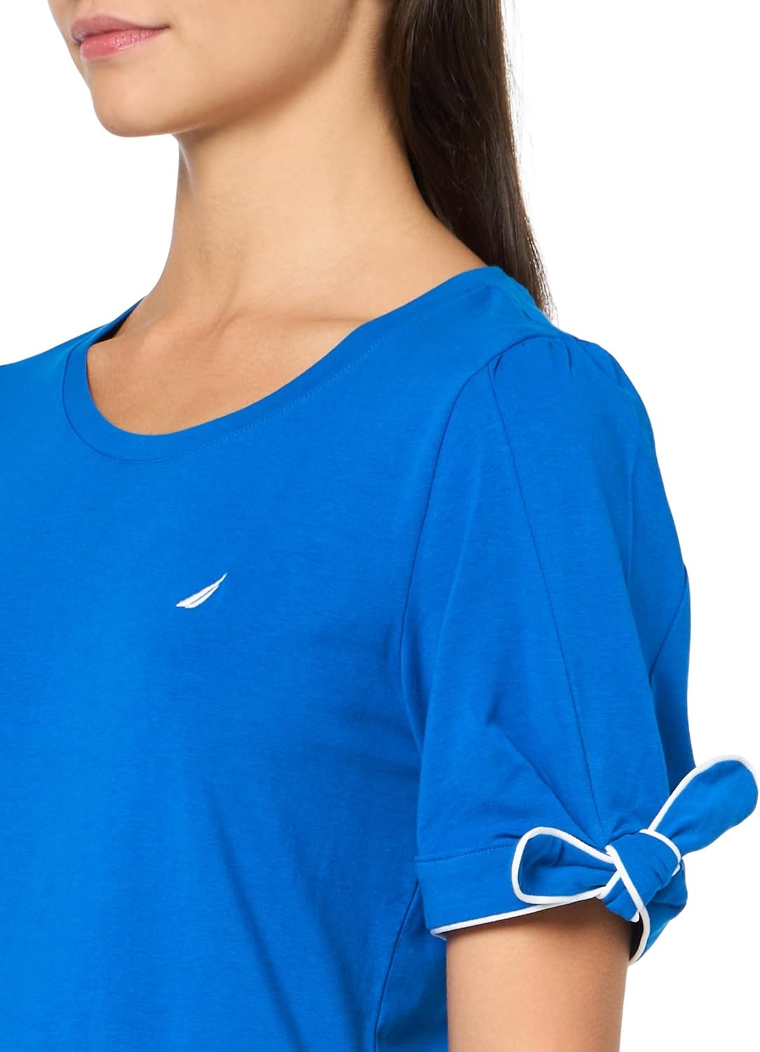 image:imageNautica Womens Short Sleeve Cotton Solid TShirtCerulean