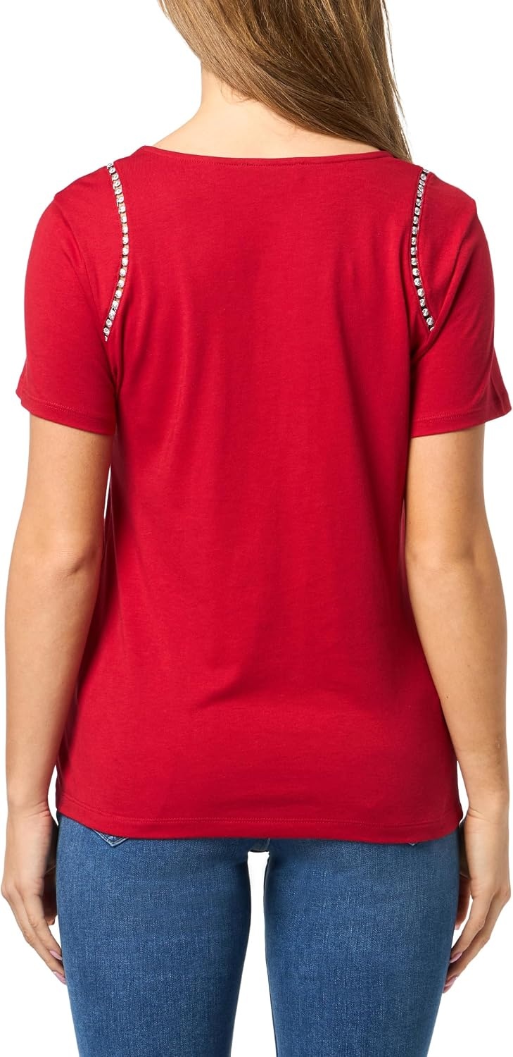 image:imageNautica Womens Short Sleeve Crewneck TShirtHaute Red