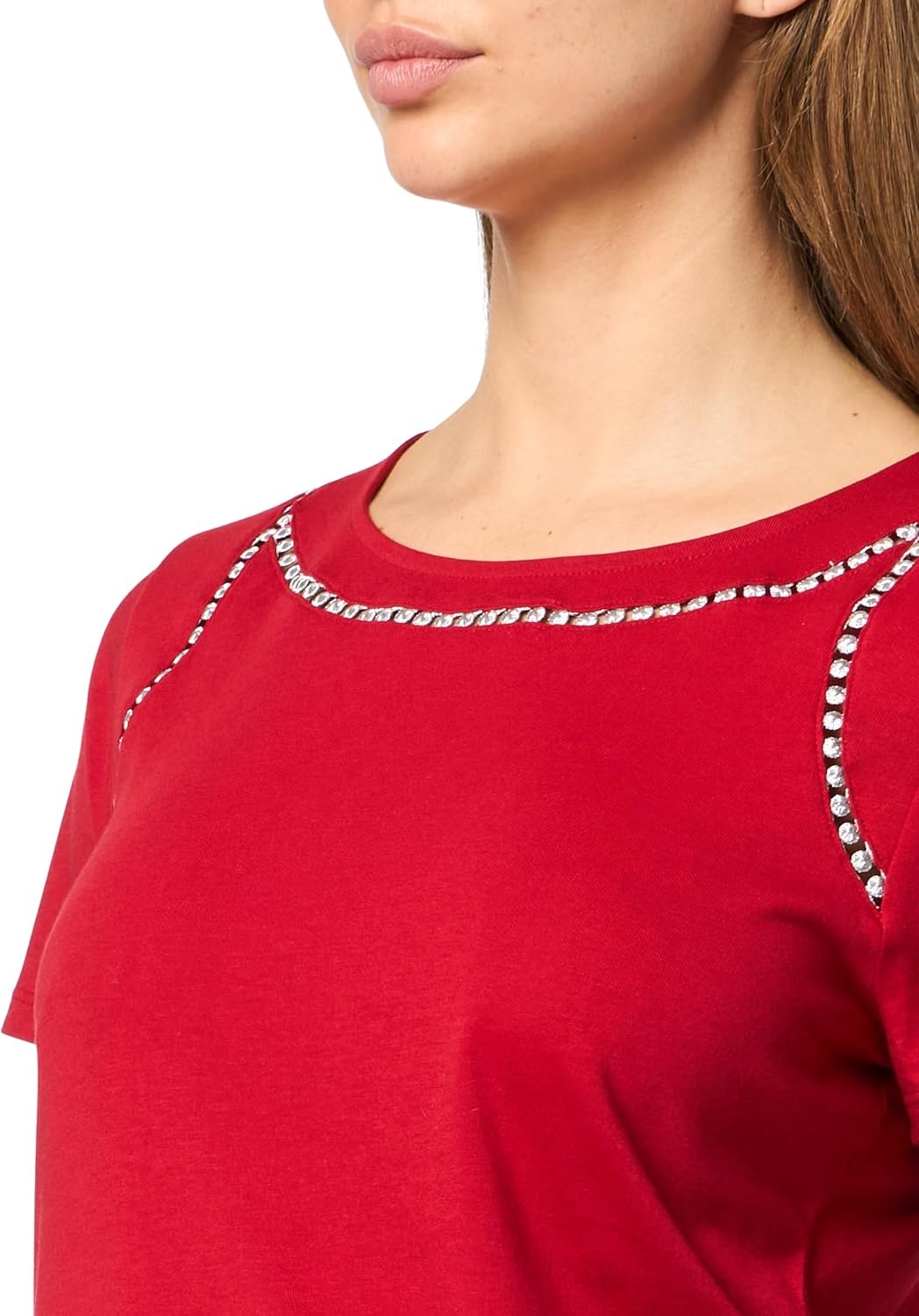 image:imageNautica Womens Short Sleeve Crewneck TShirtHaute Red