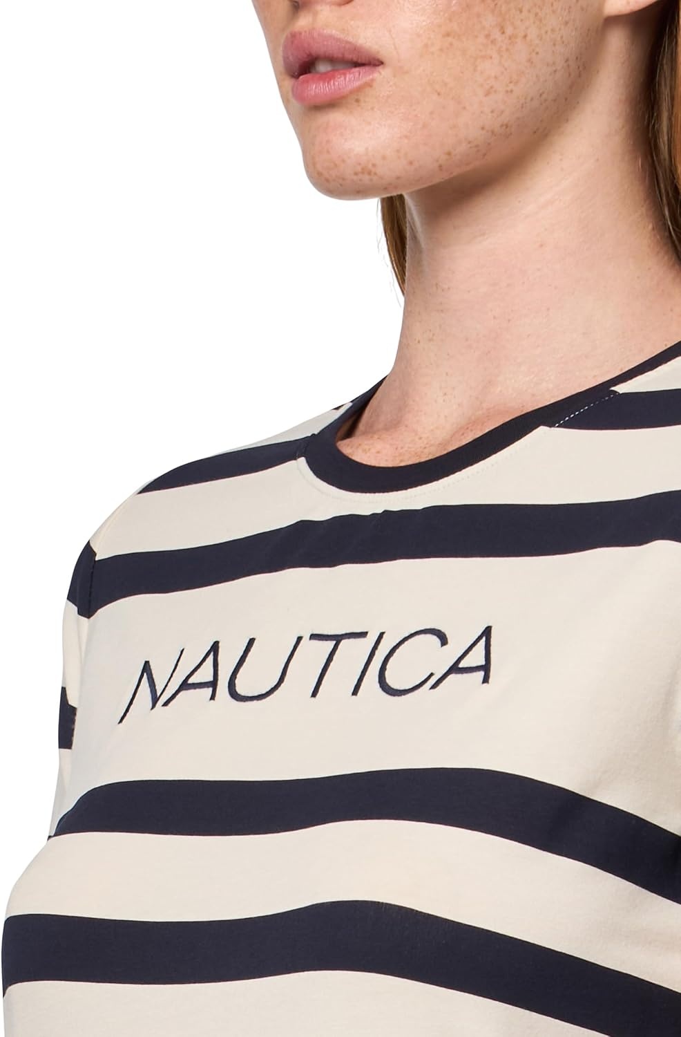 image:imageNautica Womens Short Sleeve Logo Graphic TShirtWhite SwanNight Sky