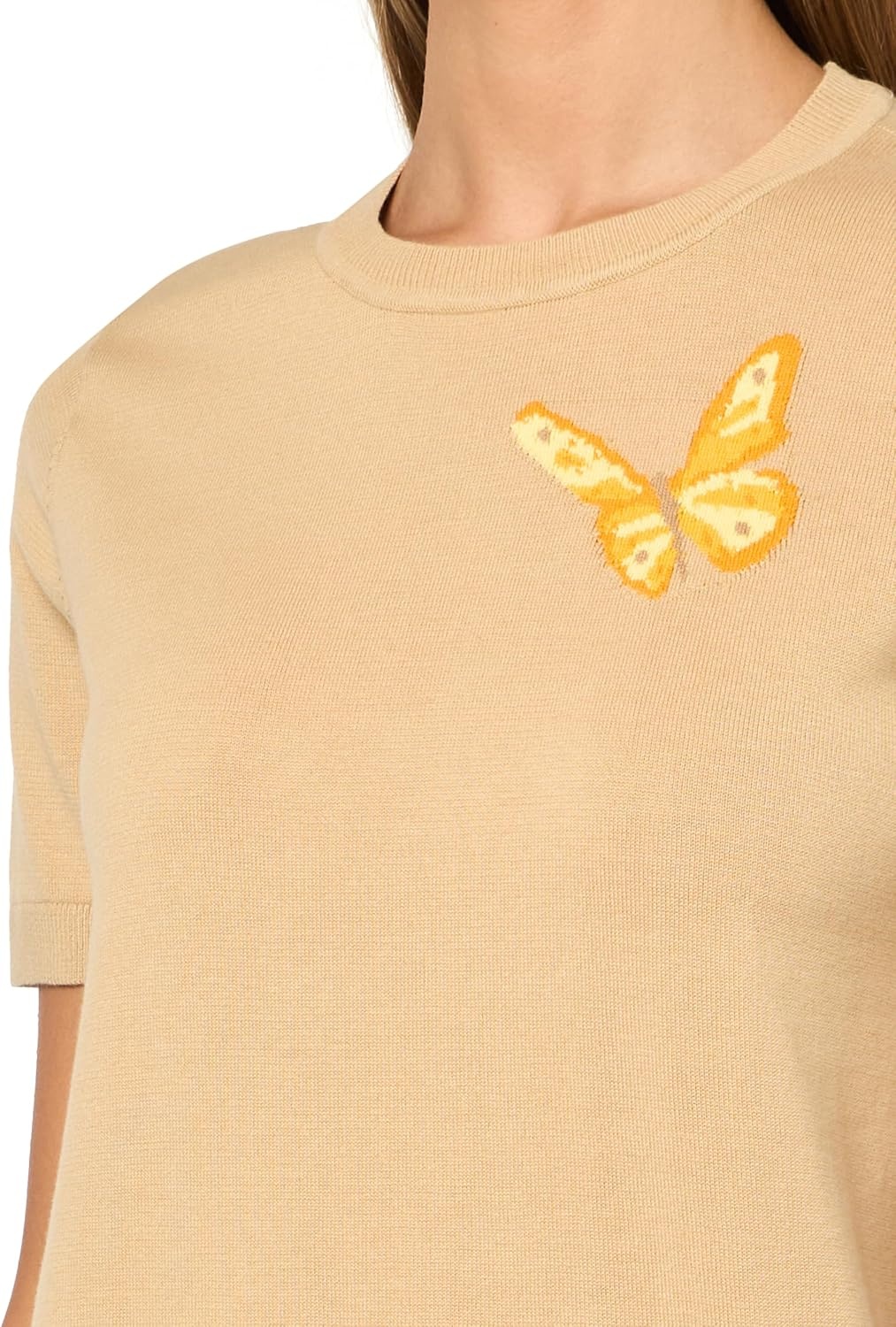 image:imageNautica Womens Short Sleeve Solid Butterfly Pullover SweaterIrish Cream Multi