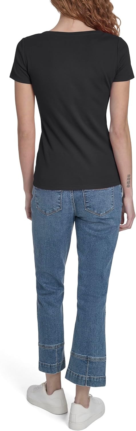 image:imageNautica Womens Short Sleeve Solid Cotton Scoop Neck TShirtBlack