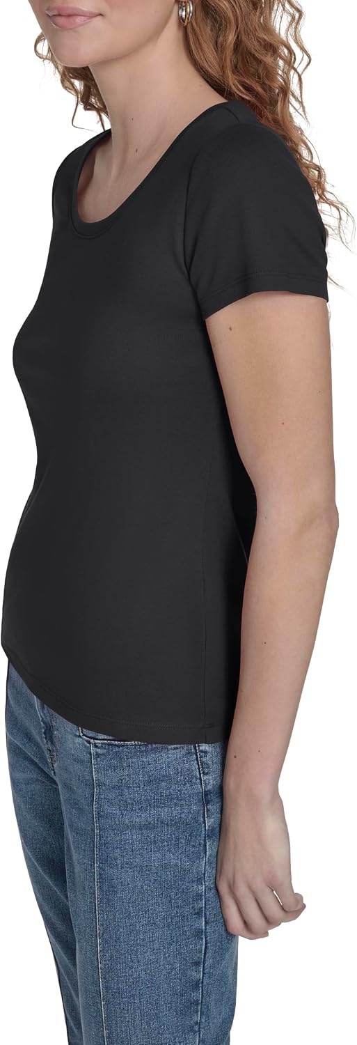 image:imageNautica Womens Short Sleeve Solid Cotton Scoop Neck TShirtBlack