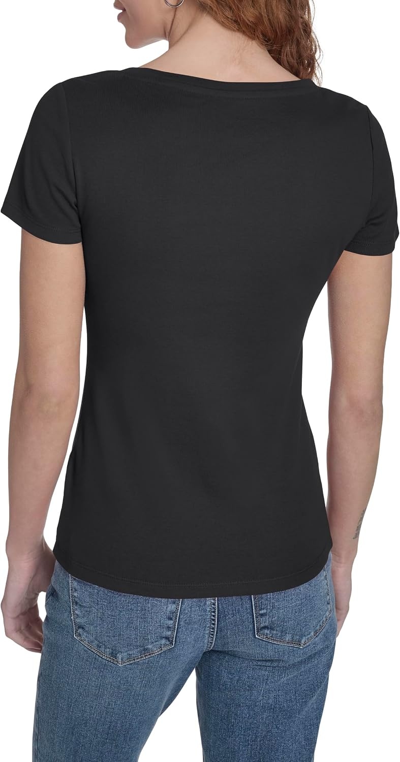 image:imageNautica Womens Short Sleeve Solid Cotton Scoop Neck TShirtBlack