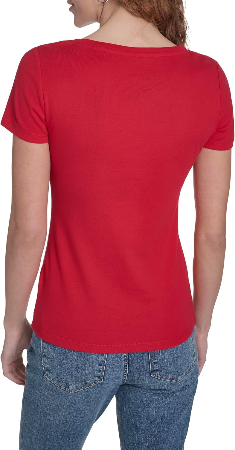 image:imageNautica Womens Short Sleeve Solid Cotton Scoop Neck TShirtEnglish Rose