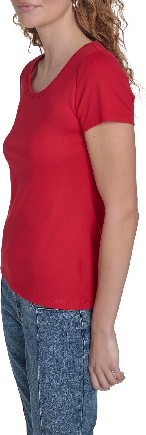 image:imageNautica Womens Short Sleeve Solid Cotton Scoop Neck TShirtScarlet
