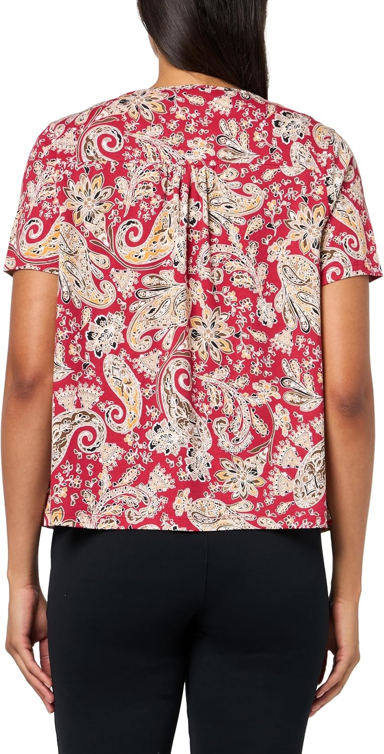 image:imageNautica Womens Short Sleeve Tie Front Knit TopSamba Multi