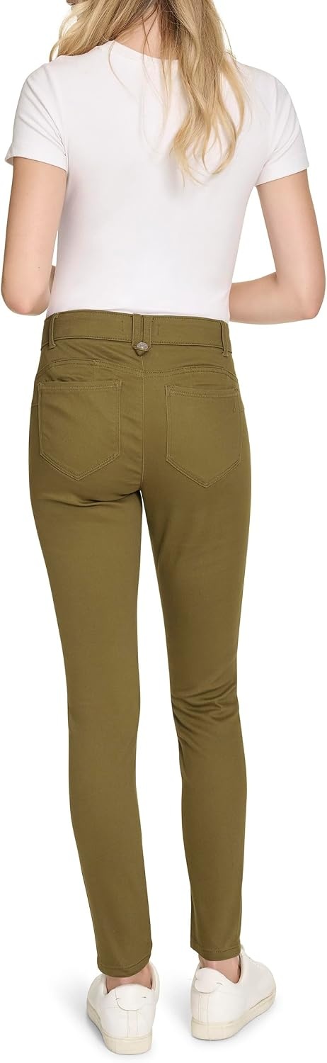 image:imageNautica Womens Skinny Fit Solution Sateen PantDark Olive