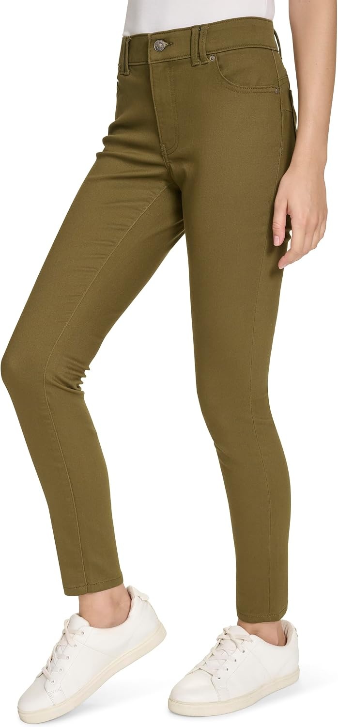 image:imageNautica Womens Skinny Fit Solution Sateen PantDark Olive