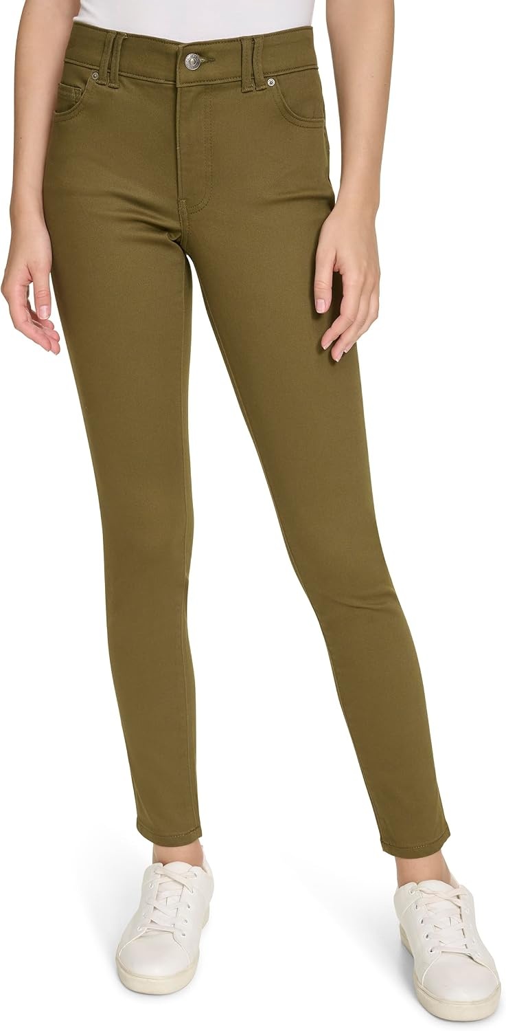 image:imageNautica Womens Skinny Fit Solution Sateen PantDark Olive