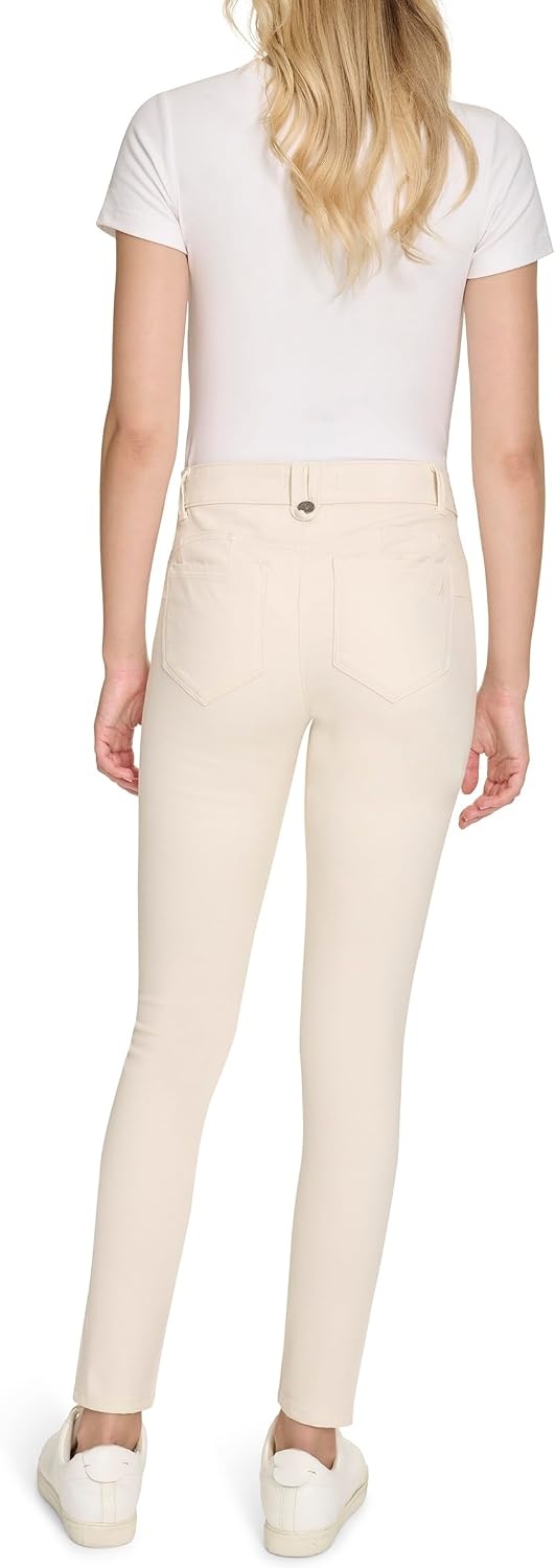 image:imageNautica Womens Skinny Fit Solution Sateen PantWhite Swan