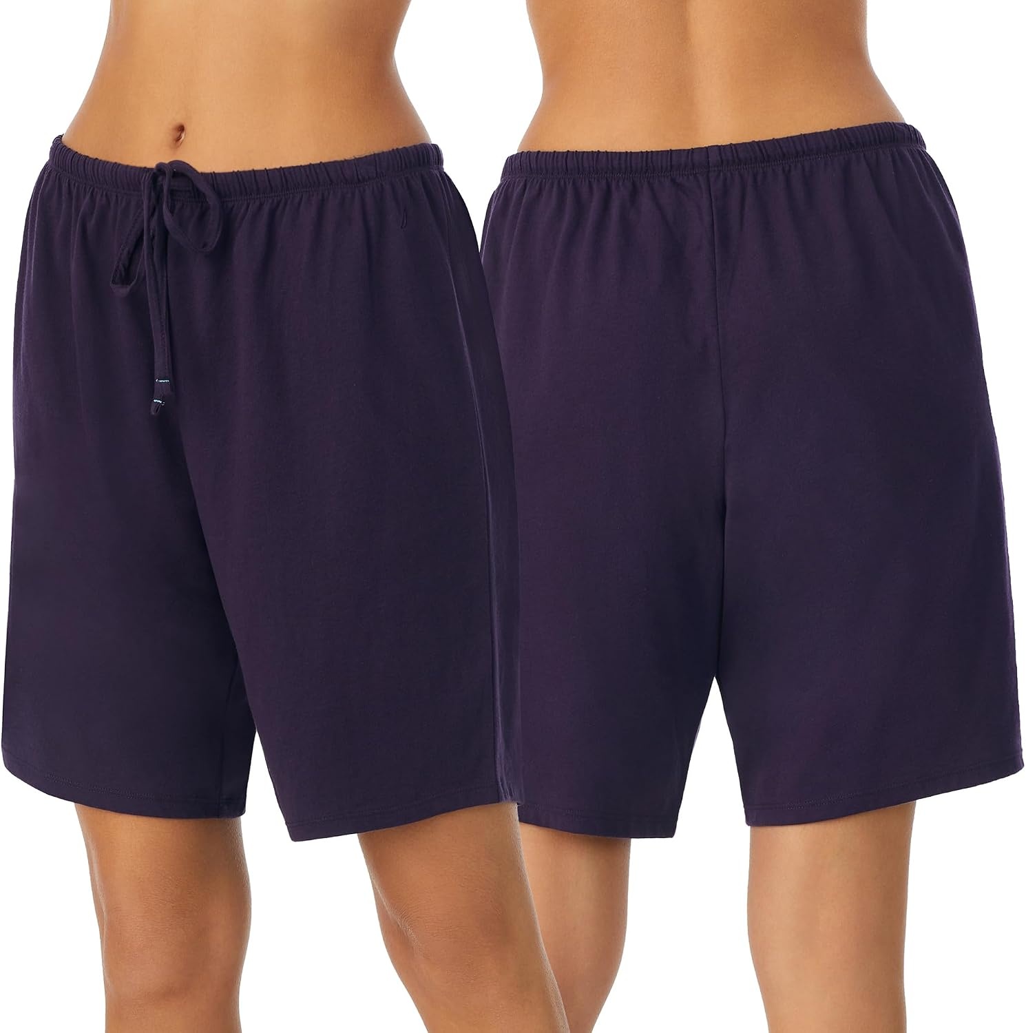 image:imageNautica Womens Sleep Bermuda Shorts Lightweight Breathable Pajama Bottoms Cotton Knit Jersey Sleepwear and Loungewear2 Pack PurpleBlack
