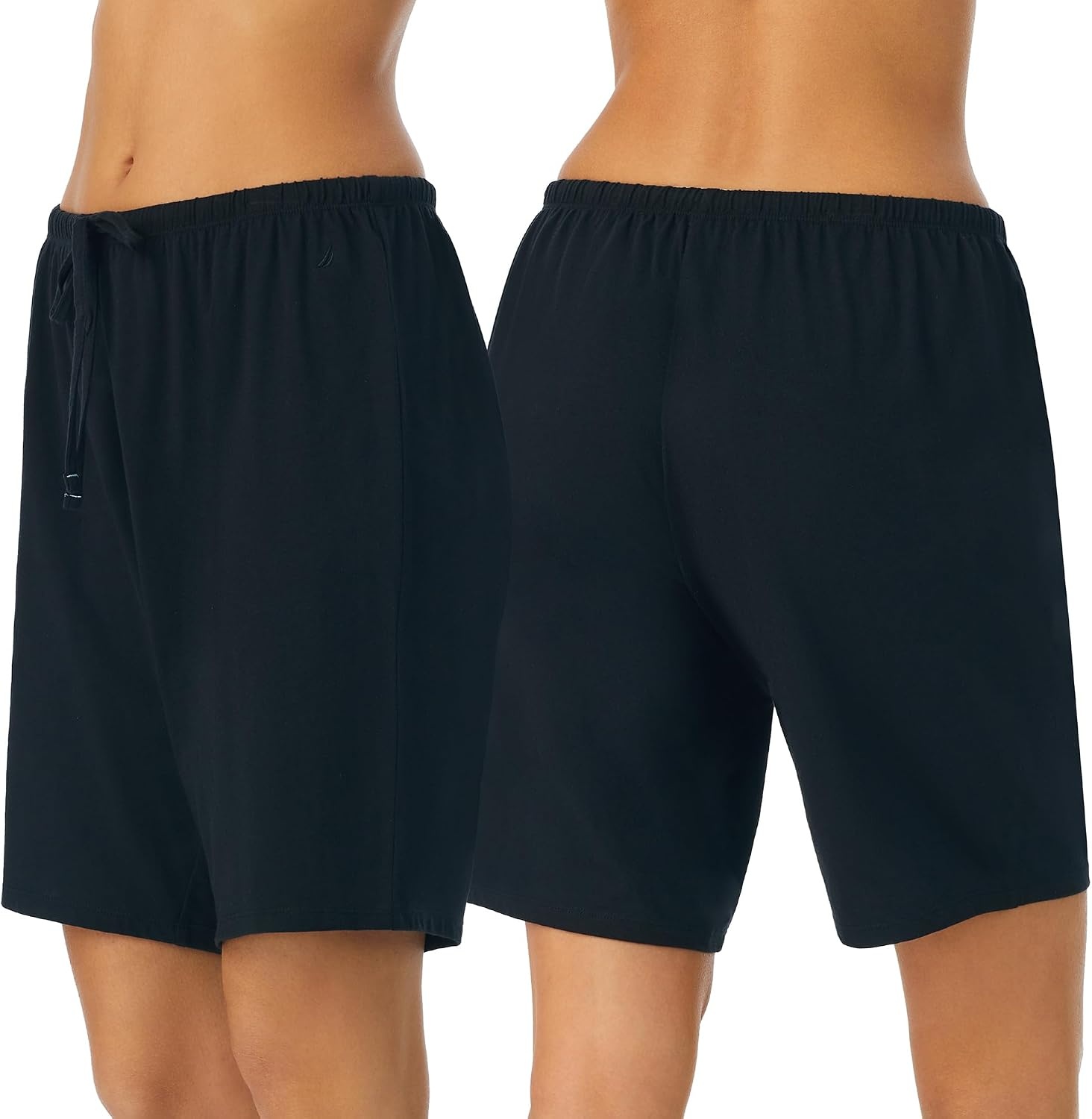 image:imageNautica Womens Sleep Bermuda Shorts Lightweight Breathable Pajama Bottoms Cotton Knit Jersey Sleepwear and LoungewearBlack